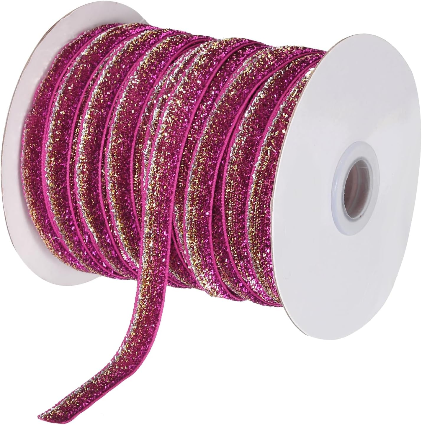 Wine Red Glitter Velvet Ribbon for Decoration