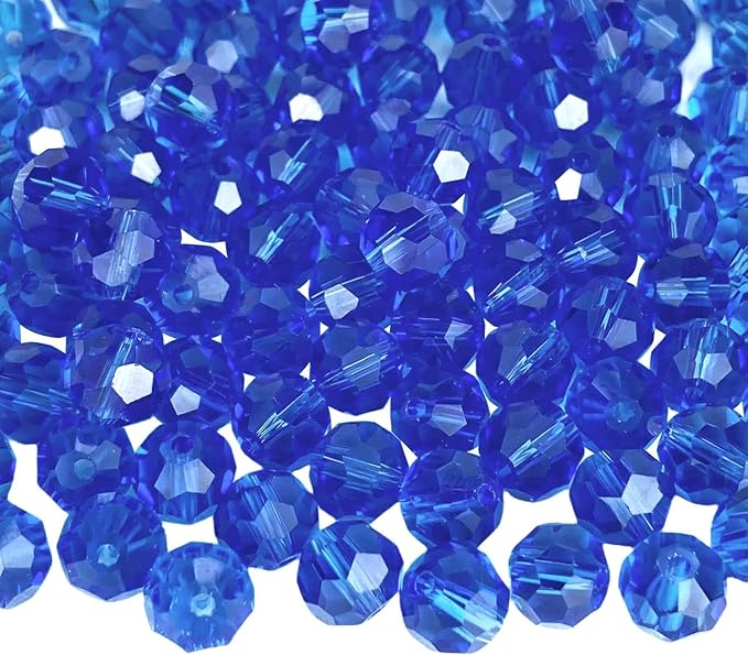 Crystal Glass Beads for Jewelry Making & DIY Craft 3 MM Faceted Round Blue Colour
