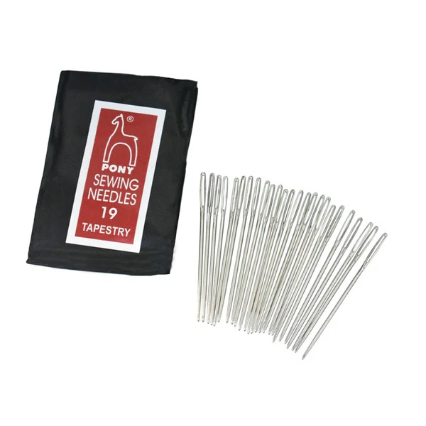Pony Tapestry Needles Size 19 – Pack of 25 Blunt Tip Cross Stitch Needles with Large Eye for Embroidery, Needlepoint & Tapestry Work