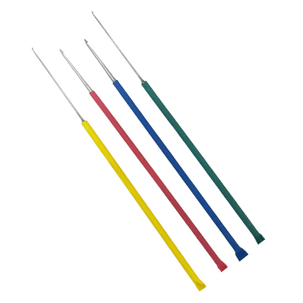 Aari Embroidery Needles with Comfort Grip Sleeves – Set of 4 Color-Coded Needles