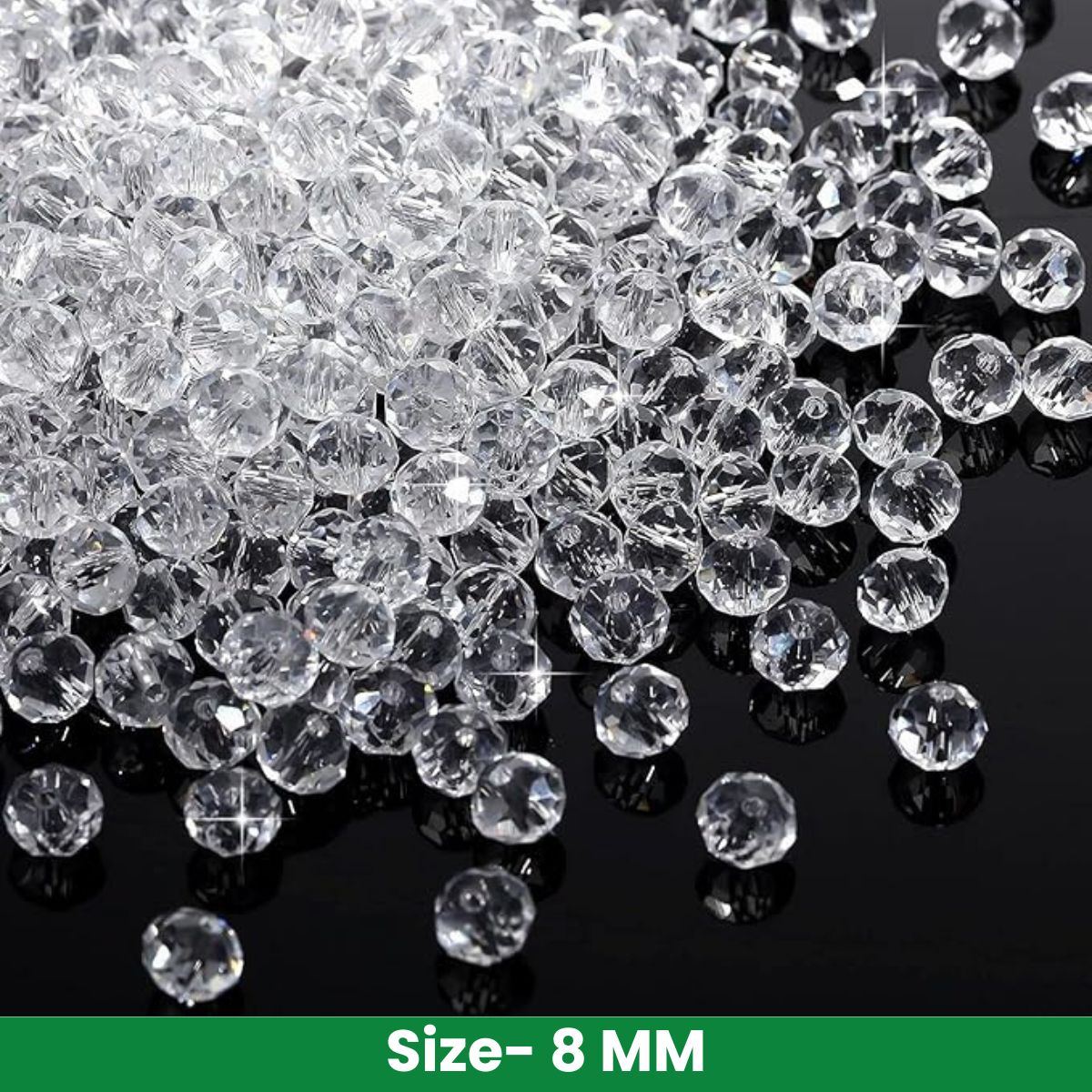 Crystal Glass Beads for Jewelry Making & DIY Craft Faceted Round White Colour