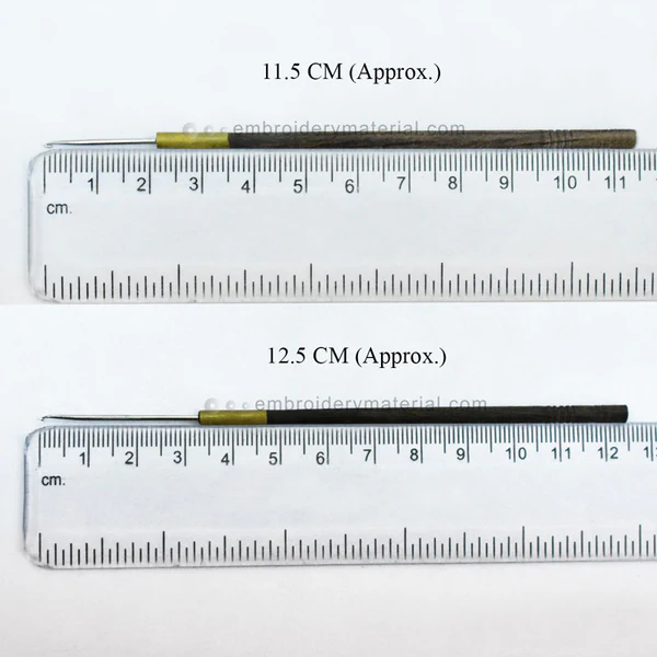 Aari Needle (1MM) for Thread Embroidery – 2 Piece Set with Wooden Handle for Zari, Silk & Luneville Work - Image 2