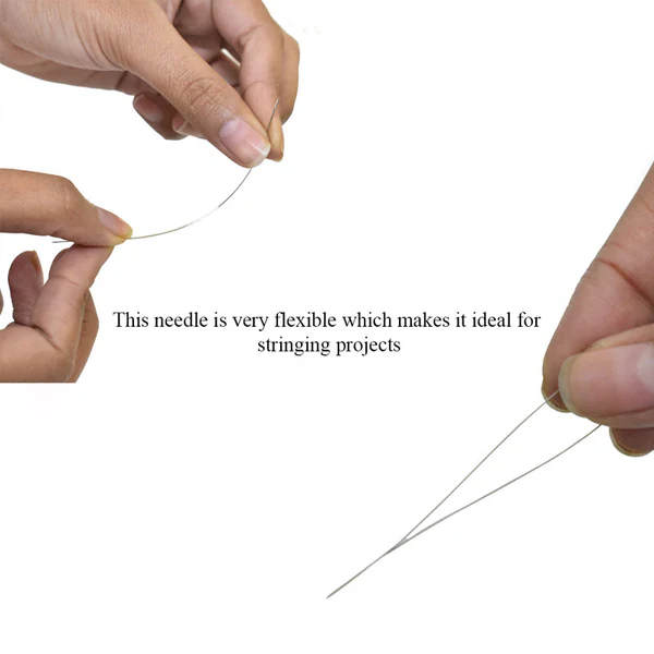 Big Eye Beading Needle – Flexible Wire Bead Stringing Needle for Jewelry Making (1 Piece)