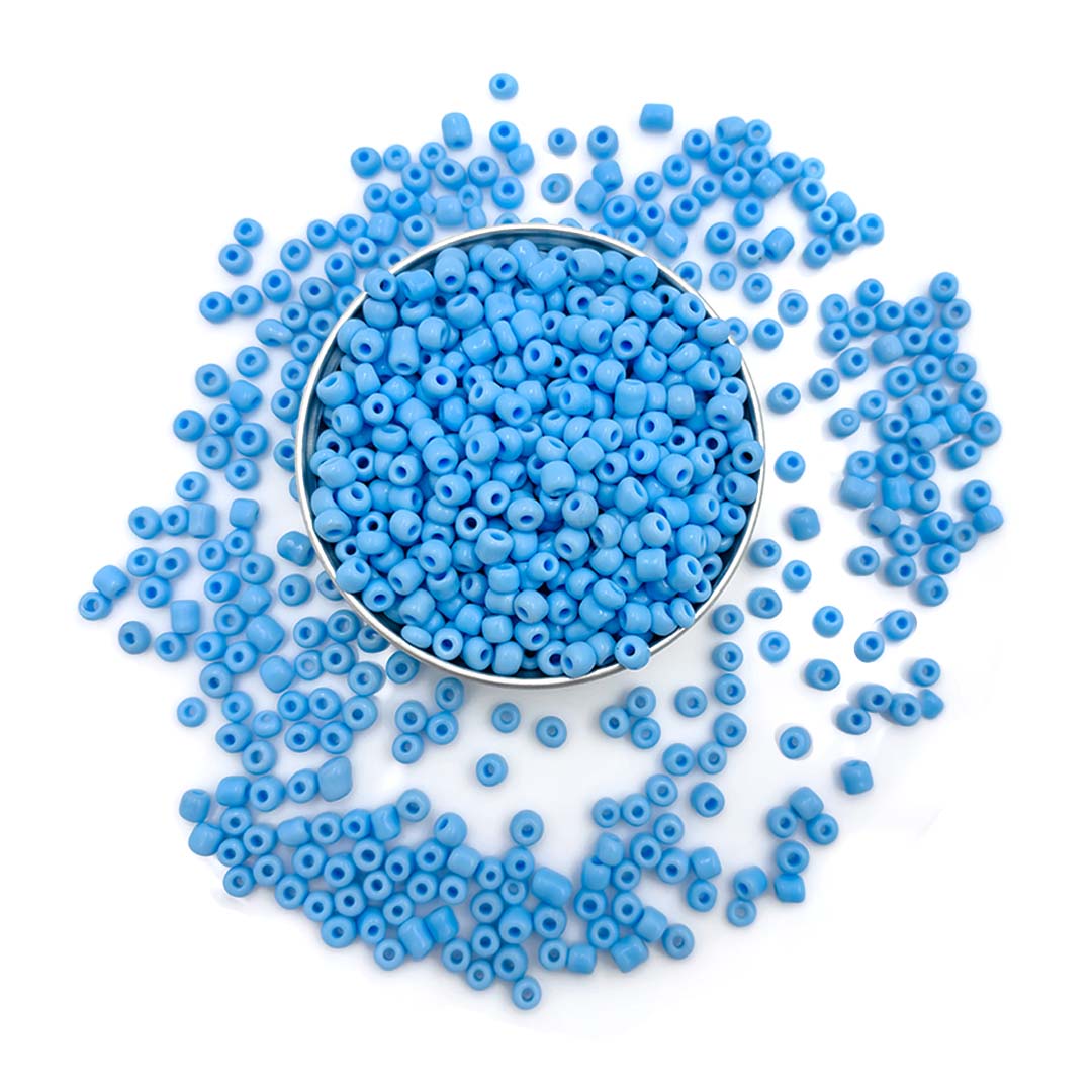 Sky Blue Round Rocaille Glass Seed Beads-6/0 (3.5 MM)