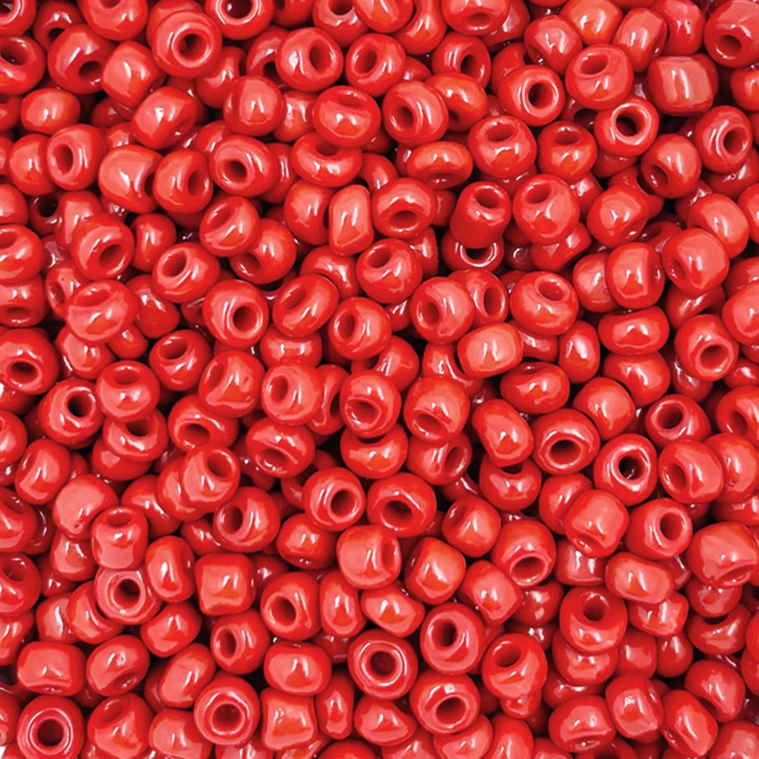 Watermelon Red Round Rocaille Glass Seed Beads-6/0 (3.5 MM) - Image 3