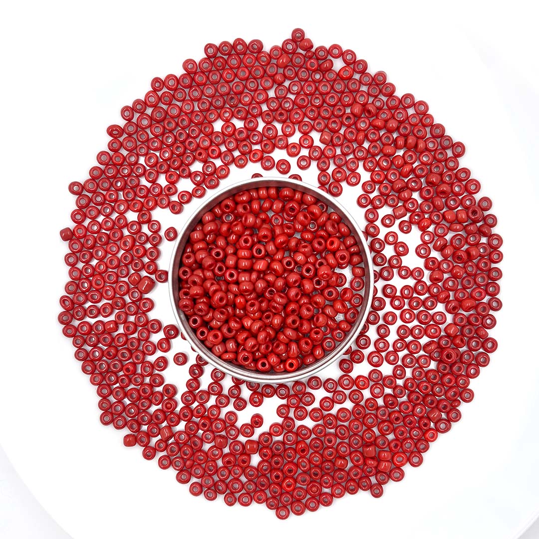 Watermelon Red Round Rocaille Glass Seed Beads-6/0 (3.5 MM)