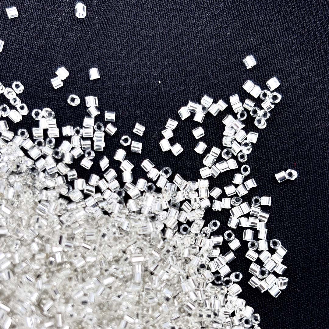 Round Cutdana Glass Beads for Embroidery White - Image 3