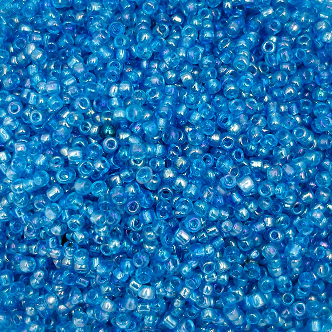 Sky Blue Round Rocaille Glass Seed Beads-11/0 (2 MM) - Image 3