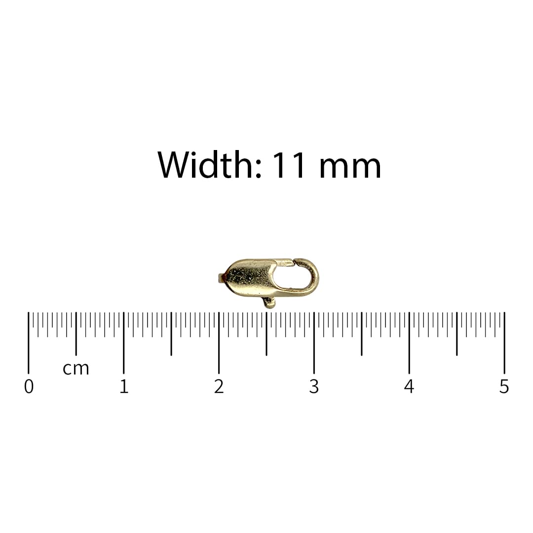 Lobster Clasp for Jewellery Making | Rectangle Metal Clasps for Necklace, Bracelet & DIY Crafts | 10 MM | Gold | 10 Pcs - Image 2