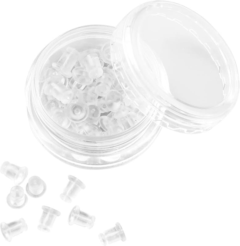 Soft Clear Silicone Rubber Earring Backs | Silicone Earring Stoppers for Stud Earrings | Replacement Earring Nuts for Jewellery Making