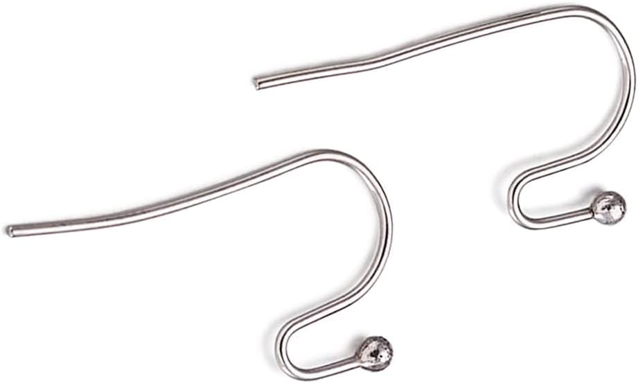 Silver French Ear Wire Hooks with Ball End | Brass Fish Hook Earring Findings for DIY Jewelry Making, Earrings & Crafts | Pack of 25 & 50 Pieces