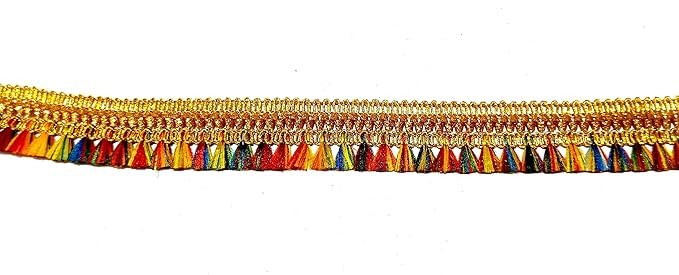 Pattu Border Zari Lace Trim for Saree & Blouse | Multicolor Decorative Embroidery Lace | Ethnic Garment Border | 16 Meter Roll - Image 5