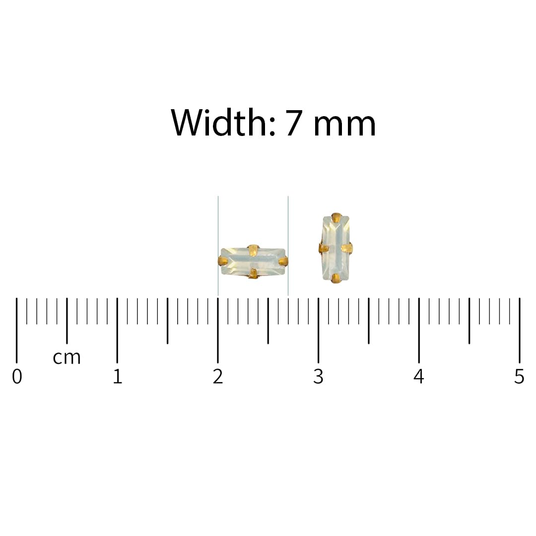 Sew-On Crystal Glass Stones Ash Gray Rectangle Rhinestones for Embroidery, Jewellery, Dresses, Bracelets & DIY Crafts - Image 2