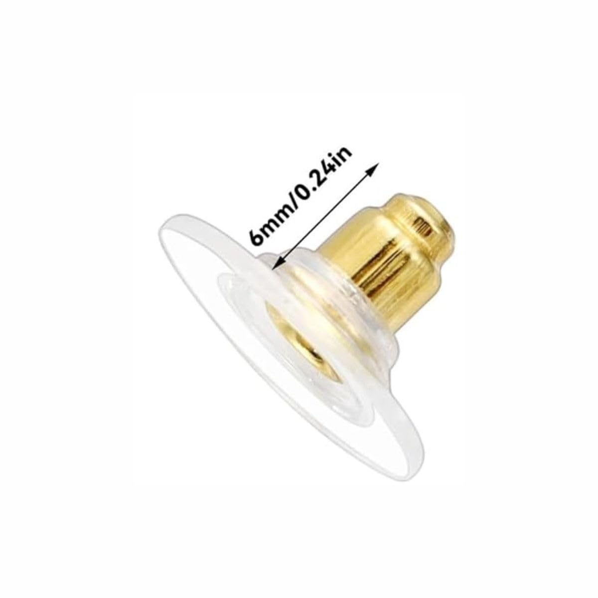 Bullet Clutch Earring Backs with Silicone Pads for Stud, Fishhook & Post Earrings | Gold | 100 Pieces - Image 2