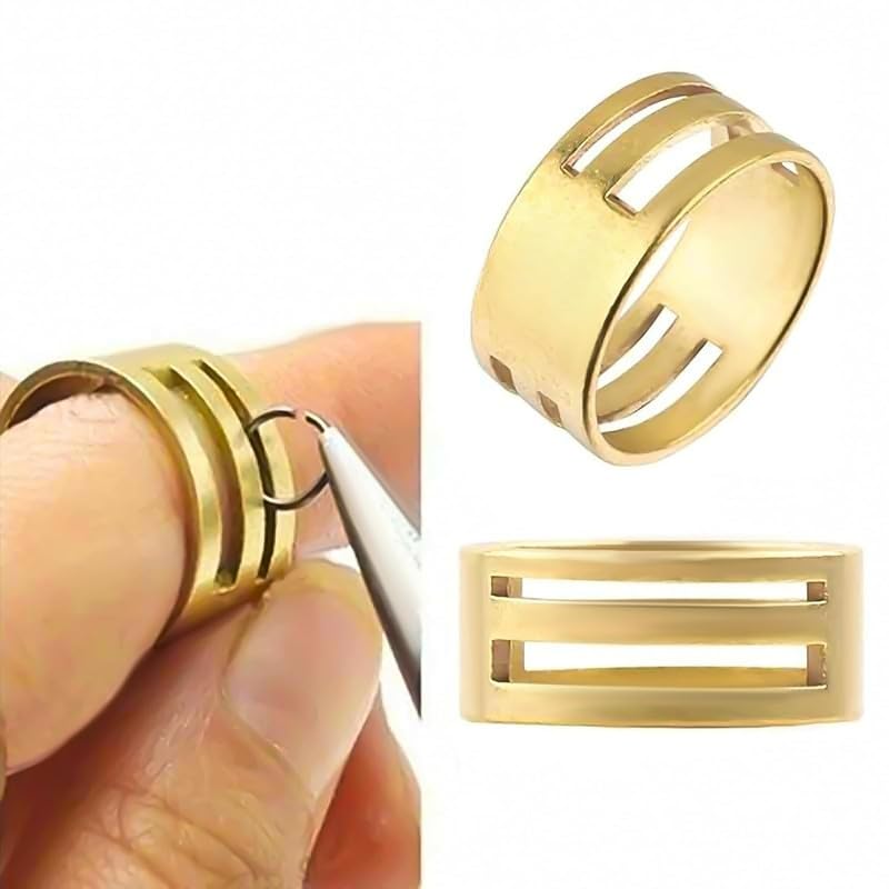 Gold Jump Ring Opener Tool 18mm x 9mm Jewelry Making Finger Protector Ring Opening Tool for DIY Jewelry Repair, Chain & Craft Work