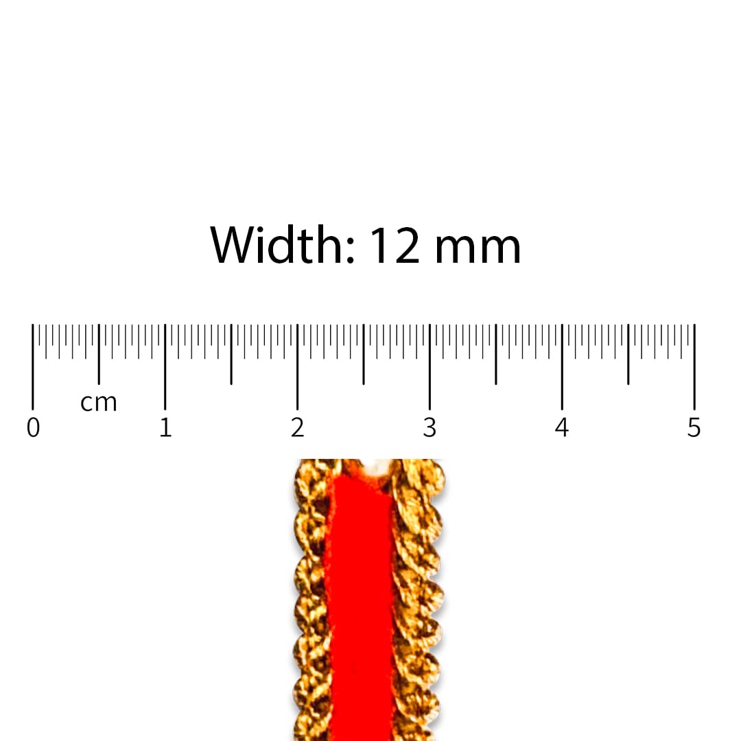 Pattu Border Zari Lace Trim for Saree & Blouse | Multicolor Decorative Embroidery Lace with Golden Detailing | 18 Meter Roll - Image 2