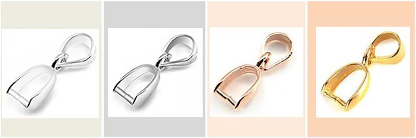 Silver Pendant Clip Bail Connectors for Necklace & Bracelet | Silver Pinch Bail Buckles for Pendants, Charms, Resin, Crystal & Gemstone Jewelry Making | Brass | Pack of 25 & 50 Pieces - Image 5