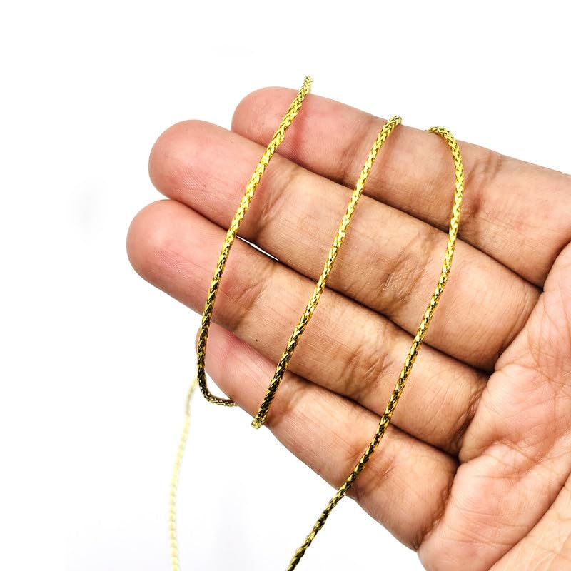Twisted Metallic Zari Thread Dori Gold for Embroidery, Aari Work, Tassels, Jewellery, Lace & Craft - Image 2