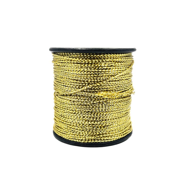 Twisted Metallic Zari Thread Dori Gold for Embroidery, Aari Work, Tassels, Jewellery, Lace & Craft