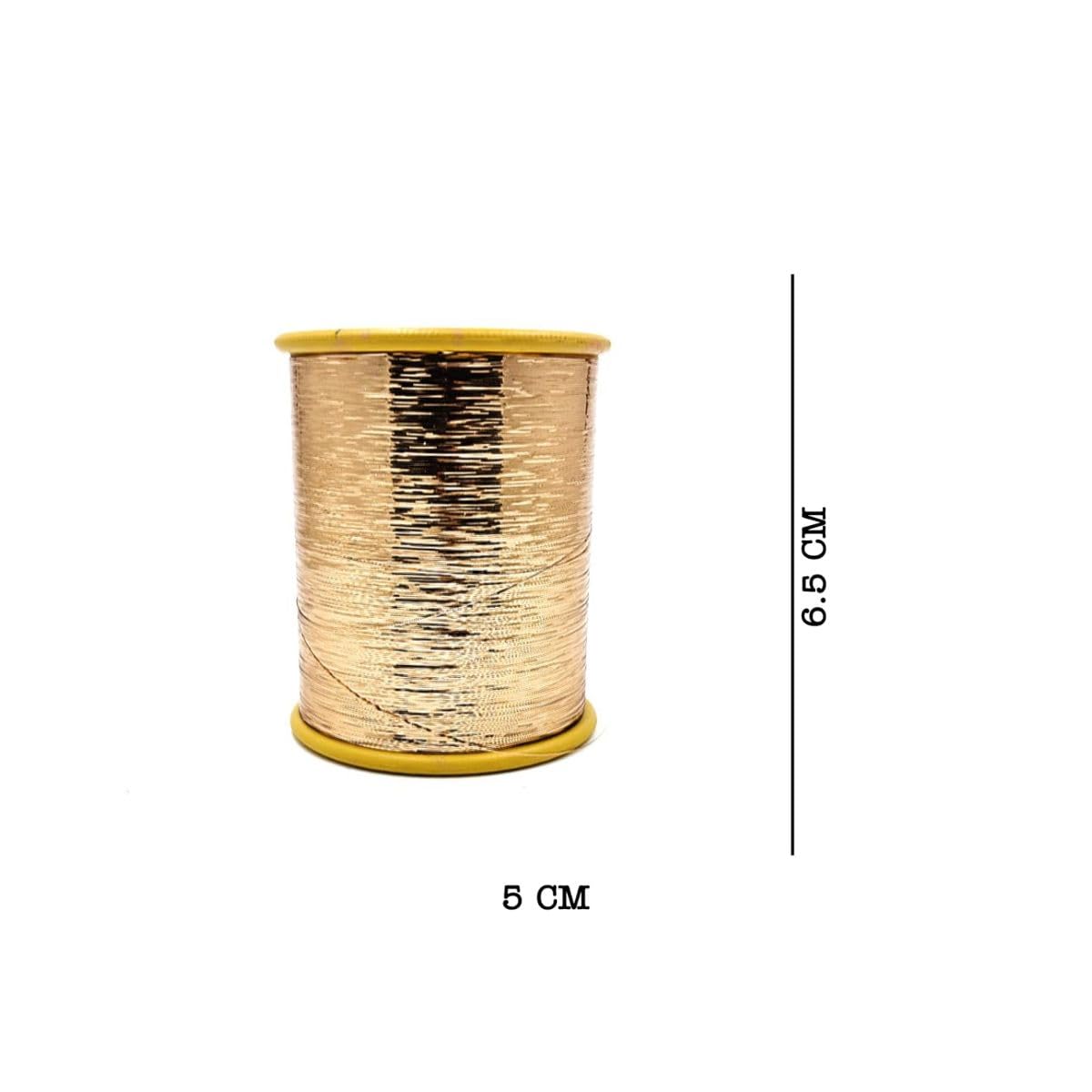 Premium Metallic Flat Badla Lurex Zari Thread Gold for Embroidery, Beading, Jewellery & Craft - Image 3