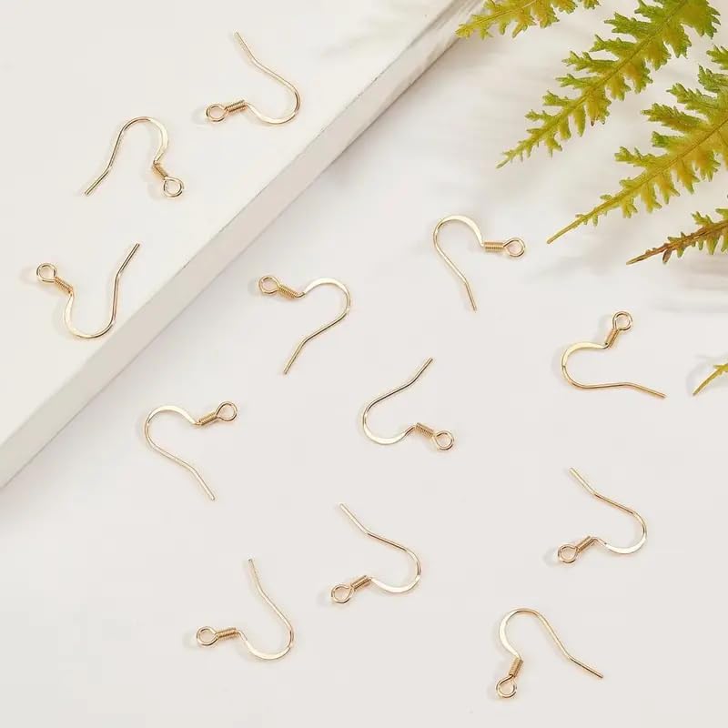 Gold Fish Hook Earring Hooks with Spring Ball, Copper Ear Wires for DIY Jewelry Making, Earring Repair & Craft Supplies - Image 4