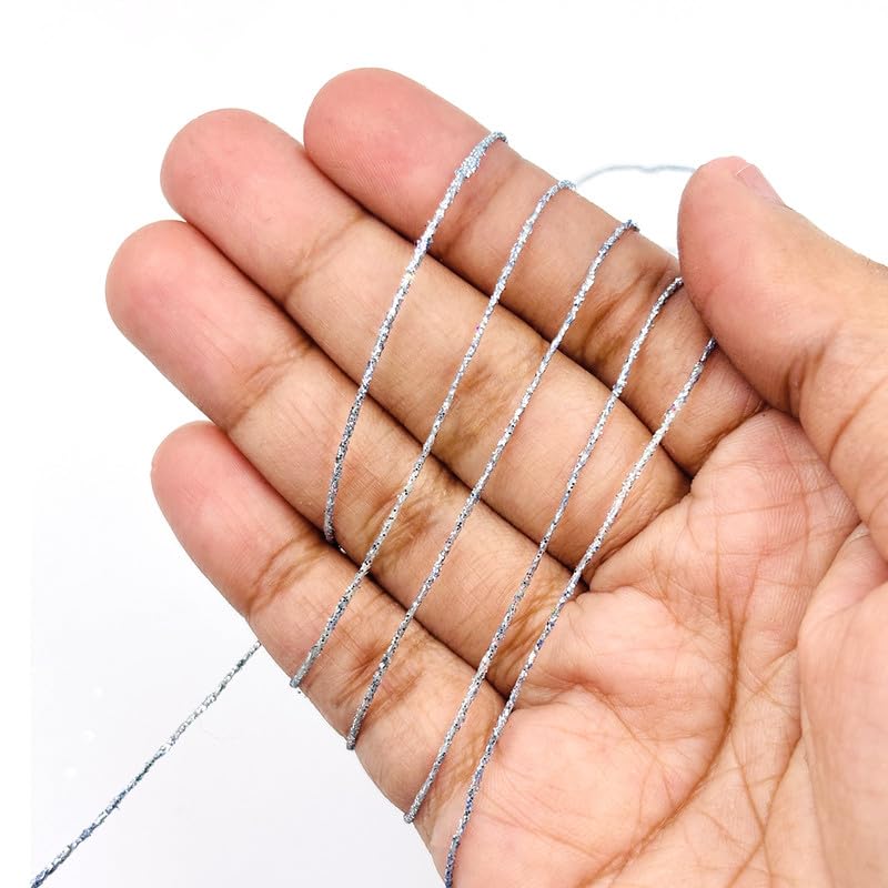 Premium Metallic Zari Thread Blue for Embroidery, Craft Decoration, Gift Wrapping, Hair Accessories, Macrame, Jewellery & DIY - Image 2