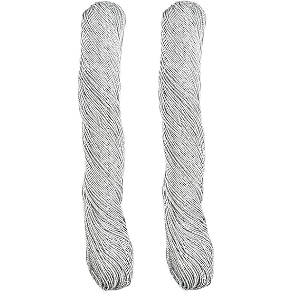Metallic Zari Thread for Jewellery Making, Embroidery, Aari Work, Dori, Rope & Dhaga – Silver Zari Thread