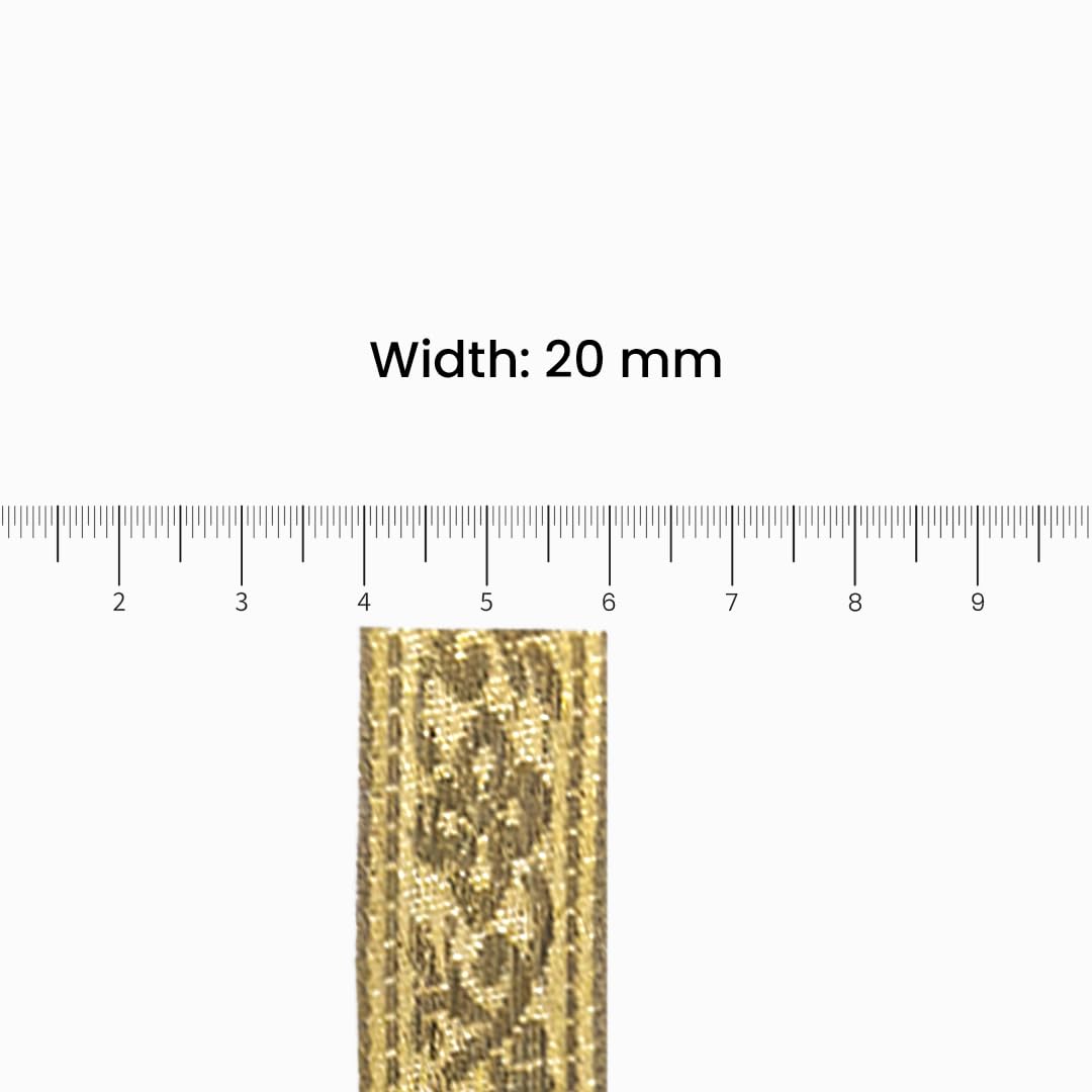 Pattu Border Zari Lace Trim for Saree & Blouse | Decorative Gold Zari Embroidered Border for Lehenga, Dresses & Gifting | 2.3 CM | 16 Meter - Image 2