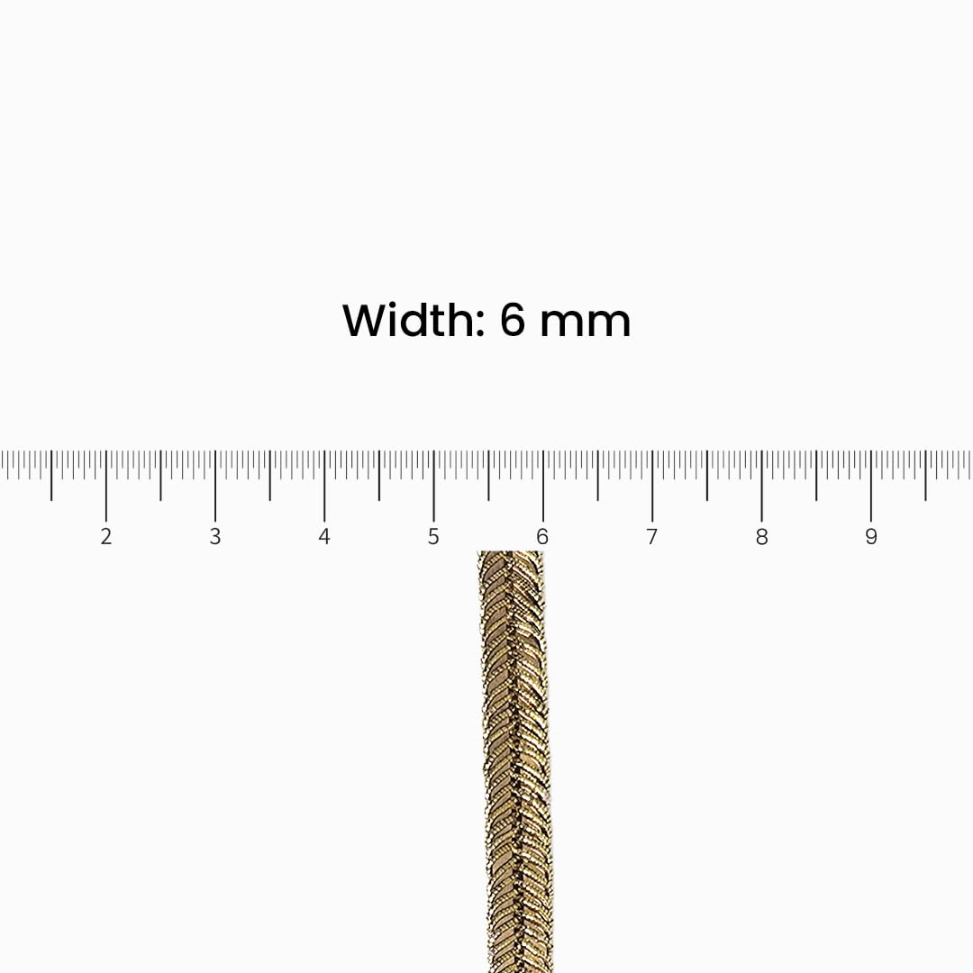 Zari Embroidered Border Lace Trim for Sarees, Lehengas, Dupattas & Dresses | Decorative Gold Fusion Zari Thread Trim | 6 MM | 17 Meter - Image 5