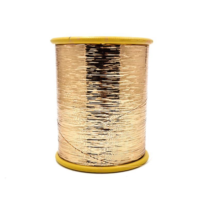 Premium Metallic Flat Badla Lurex Zari Thread Gold for Embroidery, Beading, Jewellery & Craft