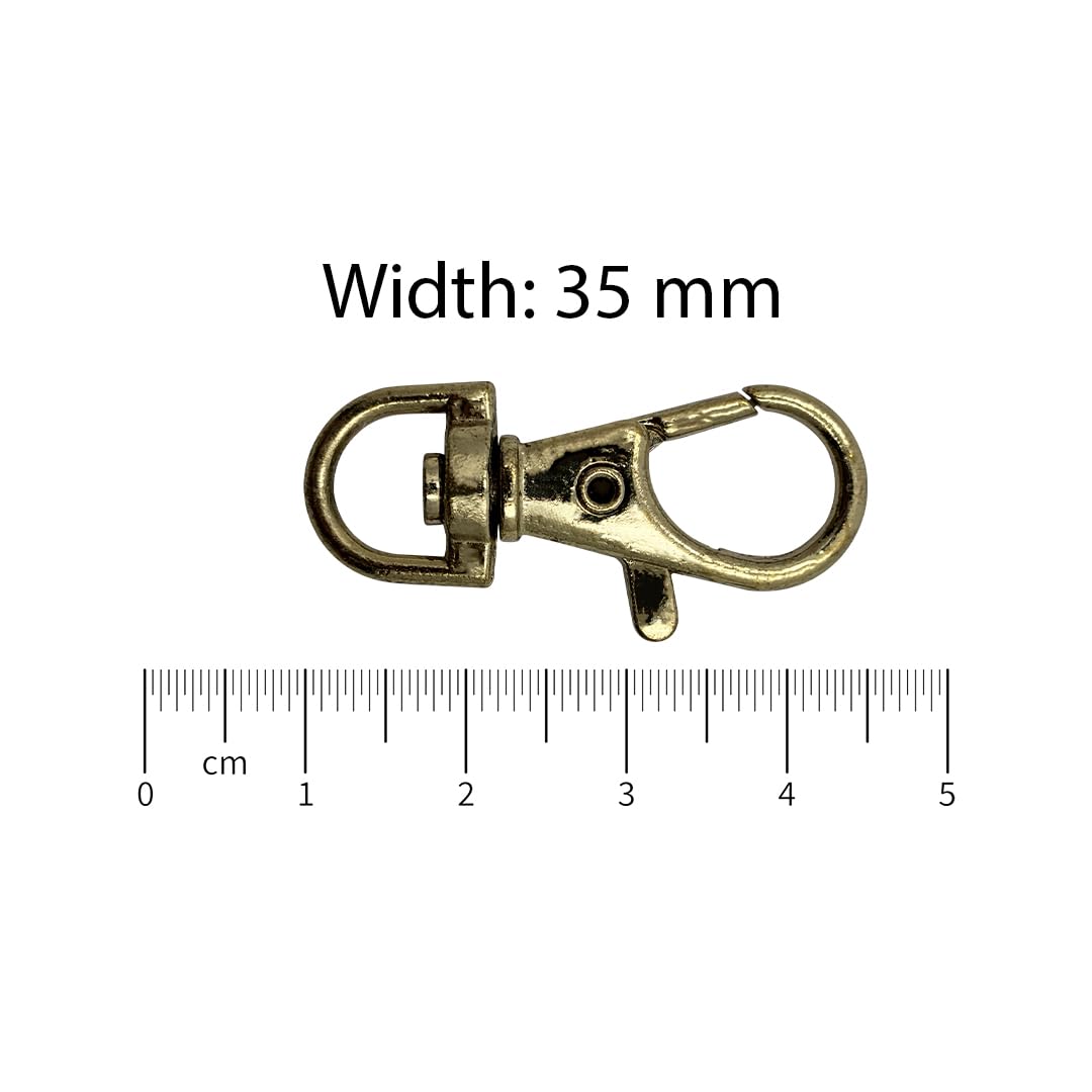 35mm Metal Lanyard Snap Hook Lobster Clasp with Swivel Hook for Keychain, Bag & DIY Crafts | Bronze | 10 Pcs - Image 3