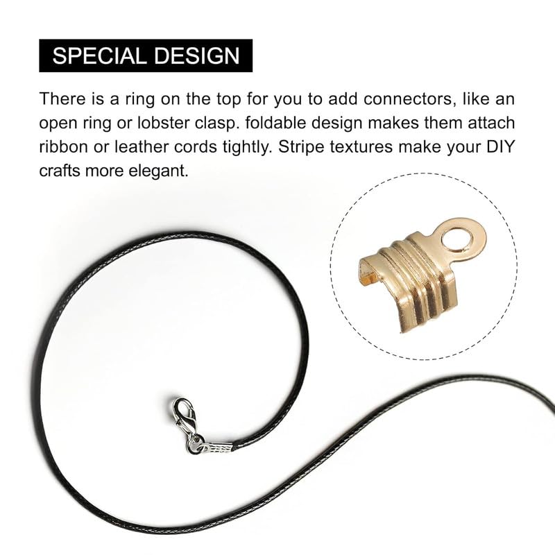 Silver Fold Over Crimp Bead Covers for Jewelry Making | Crimp Cord Ends, Leather Cord Tips, Necklace & Bracelet Connectors - Image 5