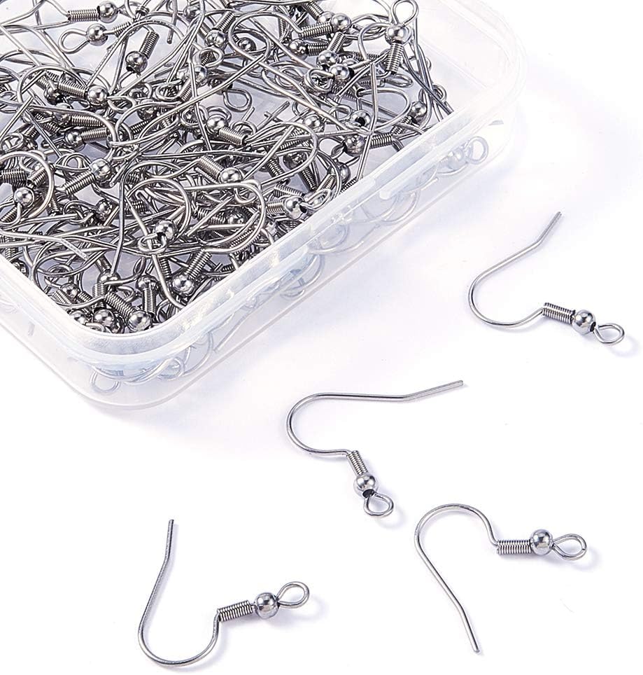Silver Fish Hook Earring Hooks with Spring Ball, Copper Ear Wires for DIY Jewelry Making, Earrings Repair & Craft Supplies - Image 2