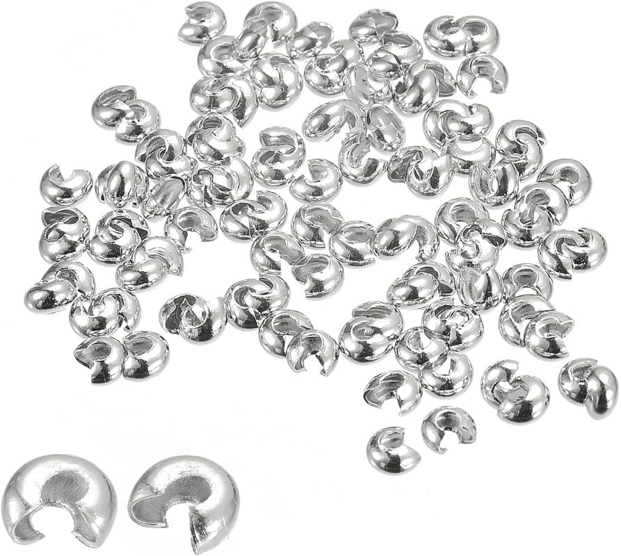 Crimp Bead Covers for Jewellery Making, Knot Covers, Round Open End Tips, Beading DIY Craft Findings & Accessories