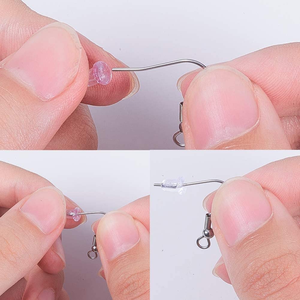Silver Fish Hook Earring Hooks with Spring Ball, Copper Ear Wires for DIY Jewelry Making, Earrings Repair & Craft Supplies - Image 4