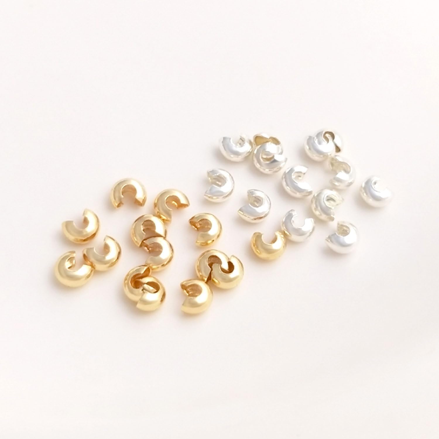 Gold Crimp Bead Covers for Jewelry Making, Knot Covers Round Open End Tips, Beading Findings DIY Craft Accessories - Image 6