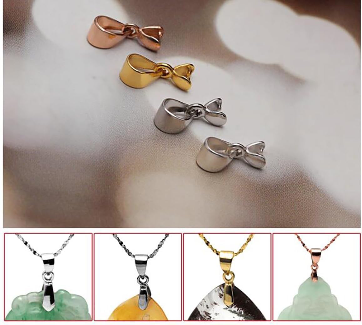 Gold Pendant Clip Bail Connectors for Necklace & Bracelet | Gold Pinch Bail Buckles for Pendants, Charms, Resin, Crystal & Gemstone Jewelry Making | Brass | Pack of 25 & 50 Pieces - Image 4