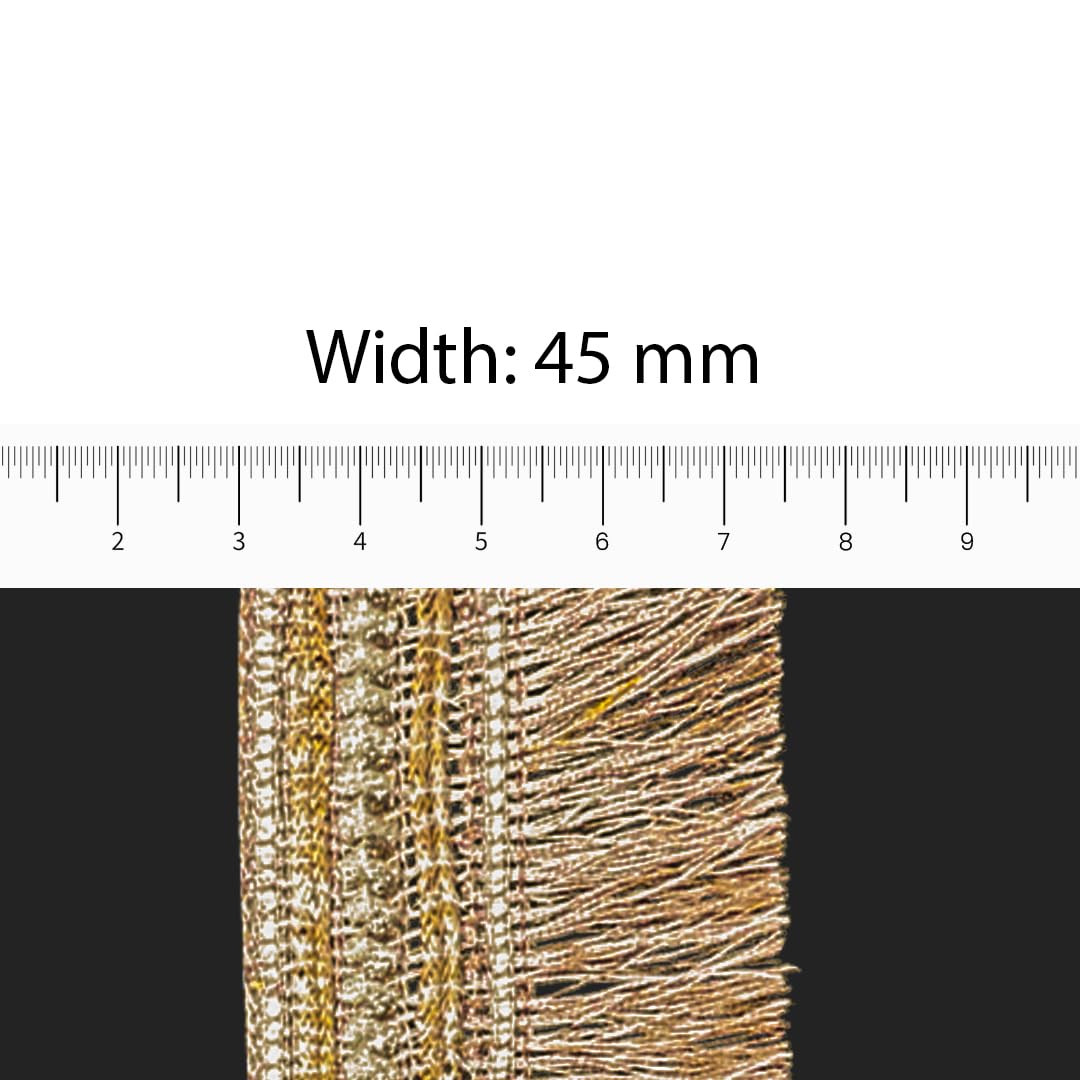 Pattu Border Zari Thread Lace for Saree & Blouse | Gold Decorative Embroidery Border Trim | Ethnic Wear & Craft Lace | 9 Meter Roll - Image 2