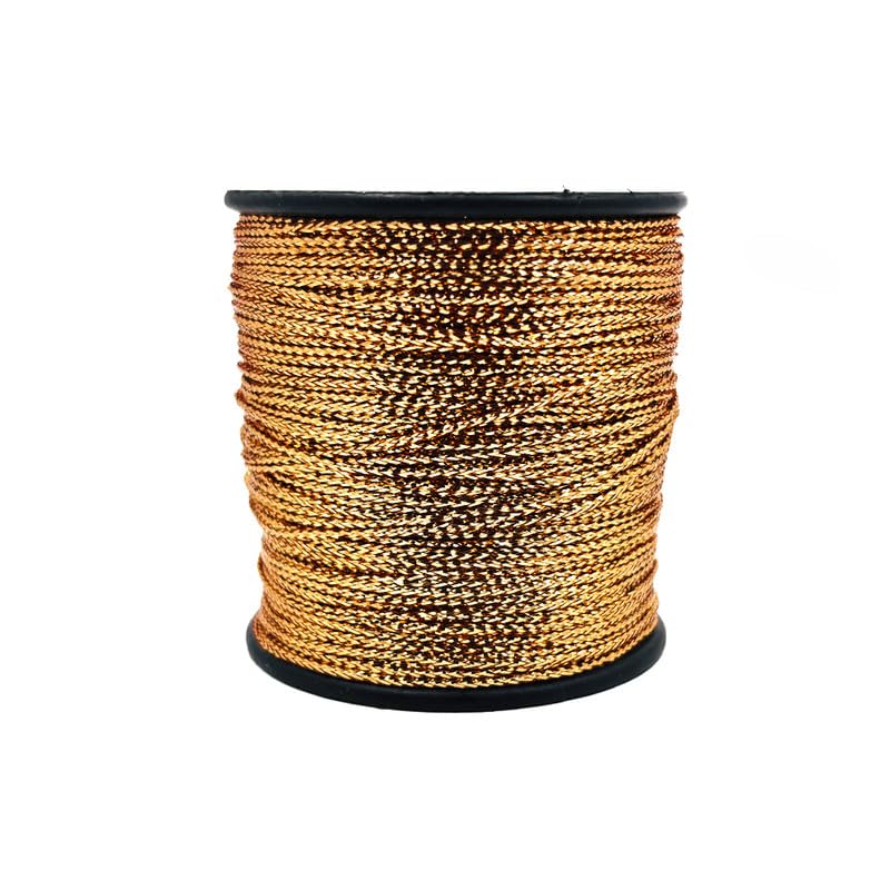 Twisted Metallic Zari Thread Dori Gold for Embroidery, Aari Work, Tassels, Jewellery, Crochet & Craft