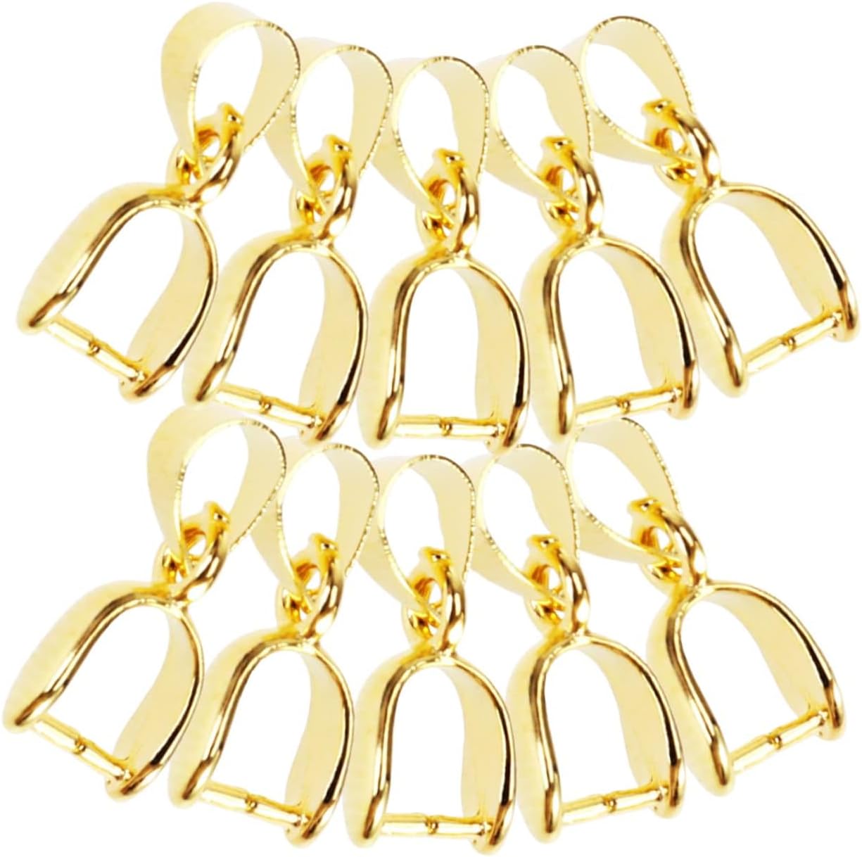 Gold Pendant Clip Bail Connectors for Necklace & Bracelet | Gold Pinch Bail Buckles for Pendants, Charms, Resin, Crystal & Gemstone Jewelry Making | Brass | Pack of 25 & 50 Pieces - Image 3