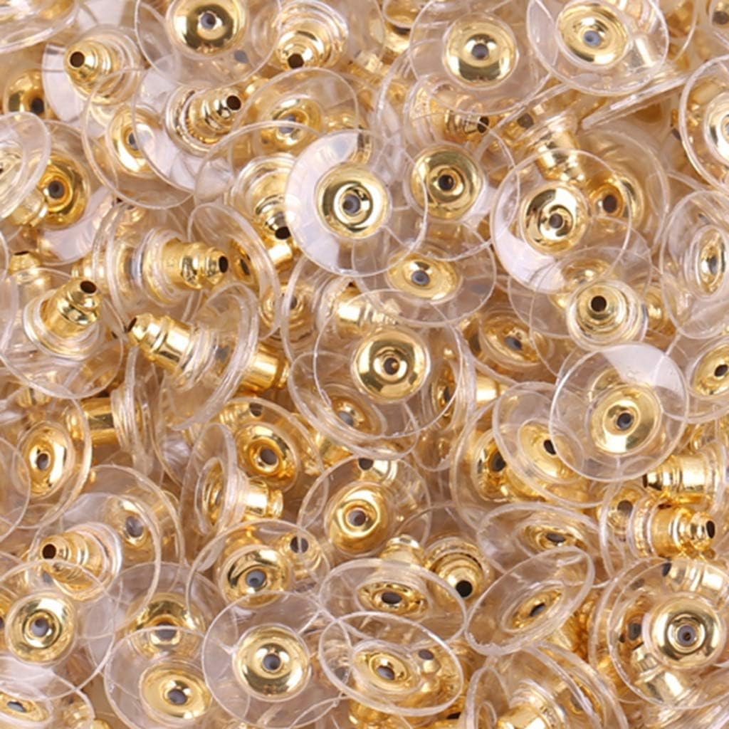 Bullet Clutch Earring Backs with Silicone Pads for Stud, Fishhook & Post Earrings | Gold | 100 Pieces - Image 4