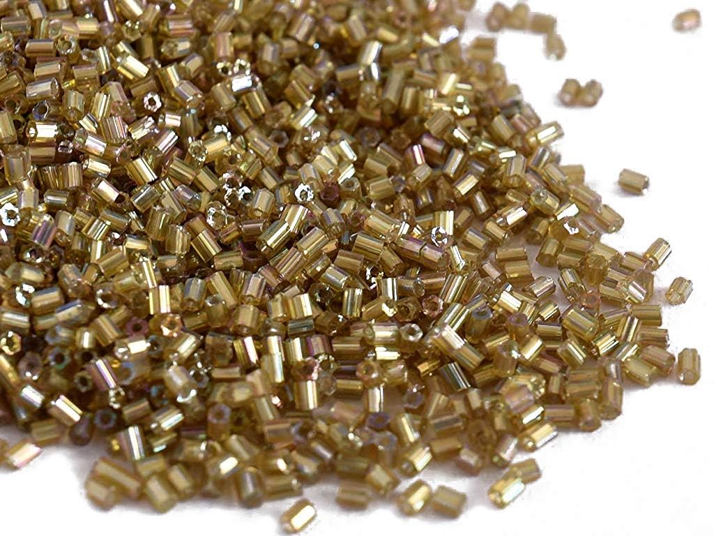 10/0 Gold Hexagon Cutdana Seed Beads 2mm for Embroidery, Jewelry Making, Beading, Sewing, Craft & DIY Projects | Pack of 50g, 100g, 250g & 450g