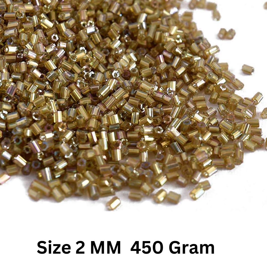 10/0 Gold Hexagon Cutdana Seed Beads 2mm for Embroidery, Jewelry Making, Beading, Sewing, Craft & DIY Projects | Pack of 50g, 100g, 250g & 450g - Image 5
