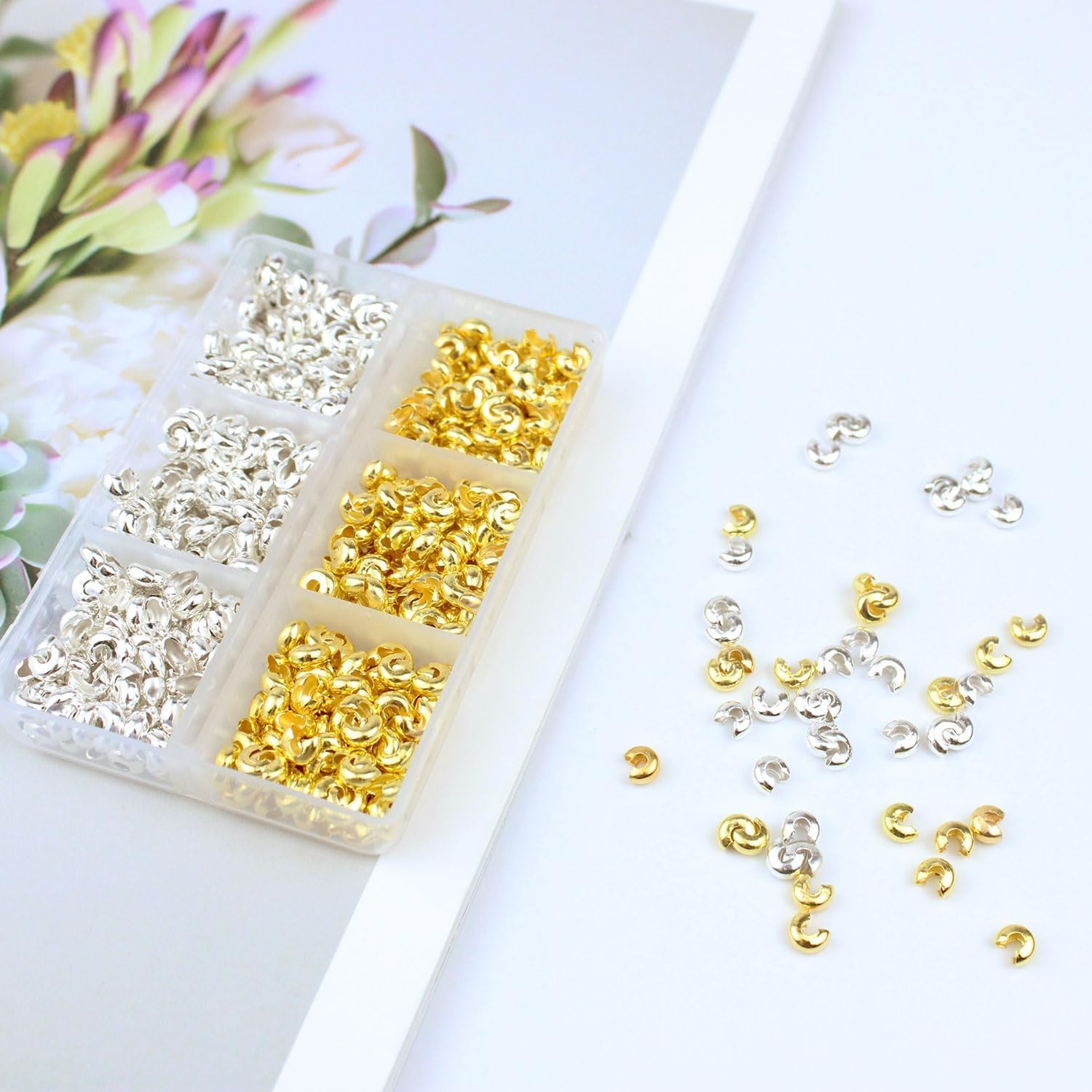 Crimp Bead Covers for Jewellery Making, Knot Covers, Round Open End Tips, Beading DIY Craft Findings & Accessories - Image 7