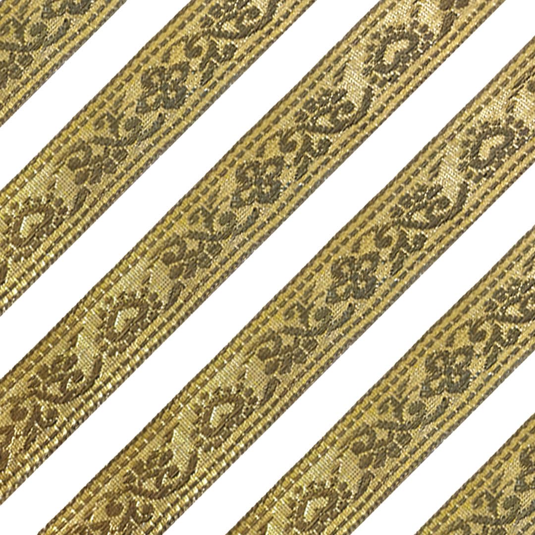 Pattu Border Zari Lace Trim for Saree & Blouse | Decorative Gold Zari Embroidered Border for Lehenga, Dresses & Gifting | 2.3 CM | 16 Meter