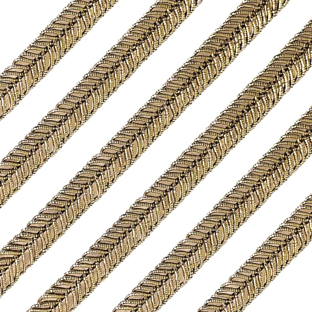 Zari Embroidered Border Lace Trim for Sarees, Lehengas, Dupattas & Dresses | Decorative Gold Fusion Zari Thread Trim | 6 MM | 17 Meter