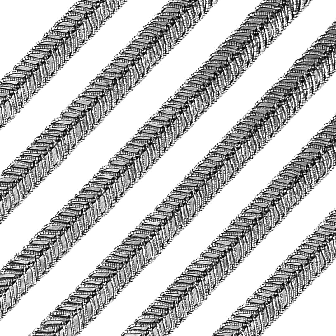 Zari Embroidered Border Lace Trim for Sarees, Lehengas, Dupattas & Dresses | Decorative Philippine Silver Zari Thread Trim | 6 MM | 17 Meter