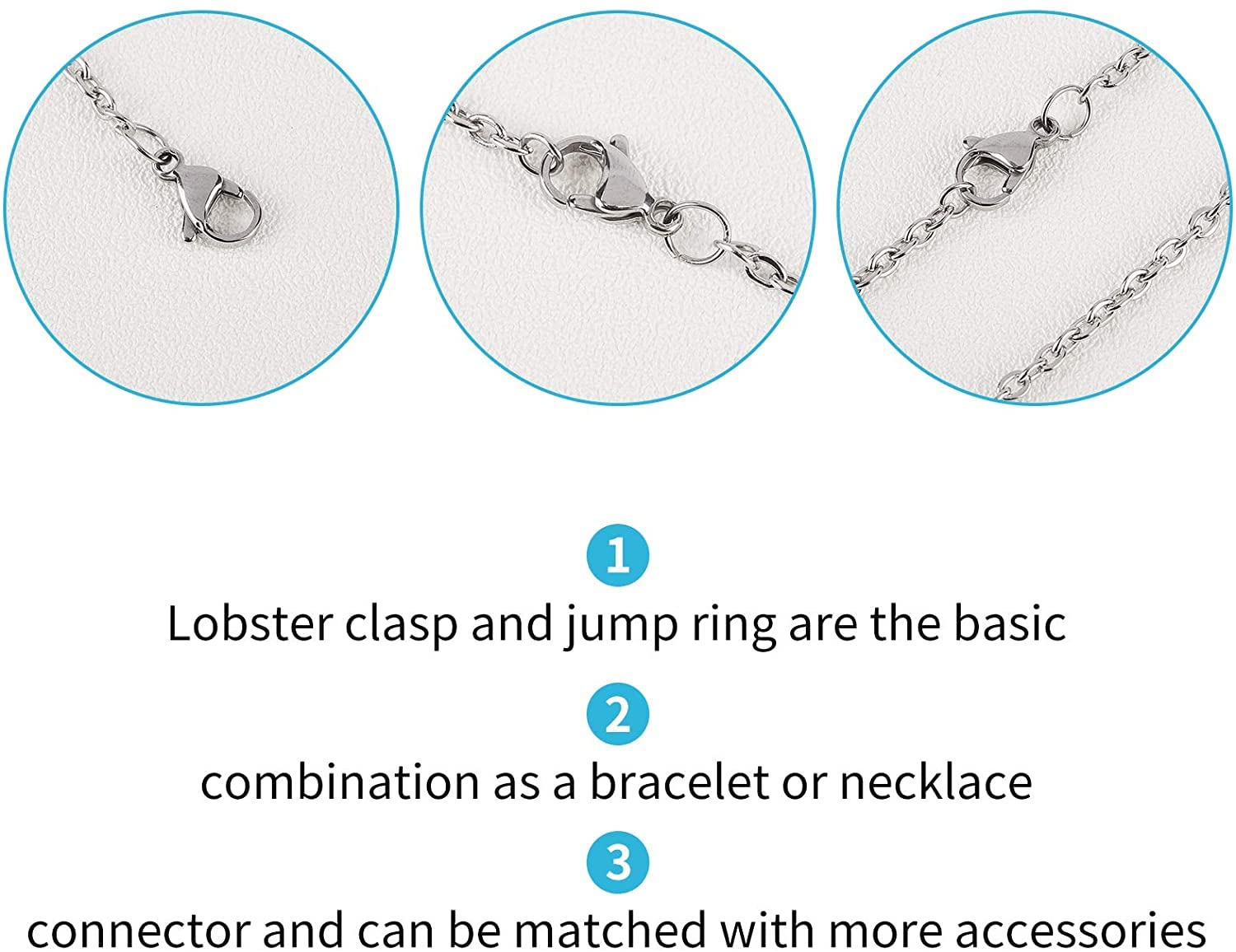 Silver Lobster Clasps 50 Pcs for Jewelry Making, Necklace, Bracelet & DIY Craft Accessories - Image 2
