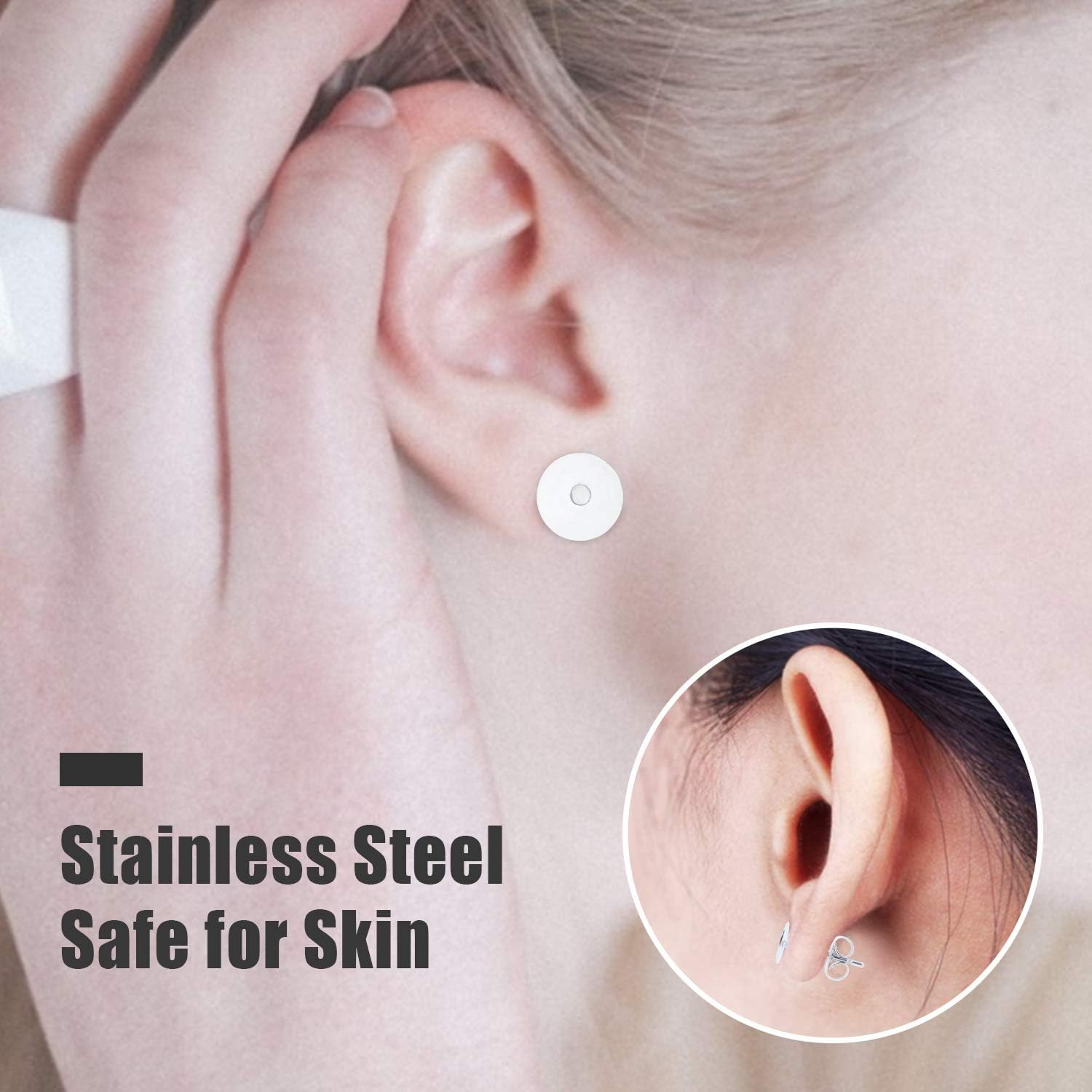 100 Pieces Silver Flat Pad Earring Posts with Stud Head Pins, Stainless Steel Findings for DIY Jewelry Making | 12x4mm - Image 5