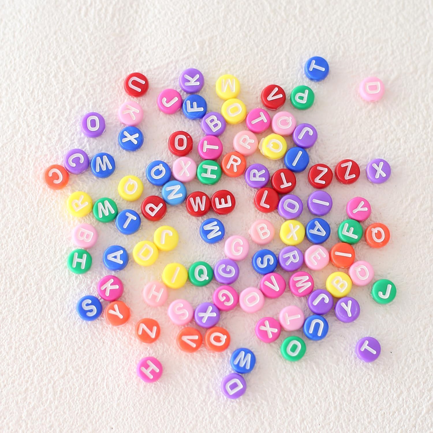 Multicolor Acrylic Alphabet Letter Round Beads 6mm for Jewelry Making | A–Z Spacer Beads for Bracelets, Necklaces, Keychains & DIY Crafts | Pack of 200 & 500 Pieces - Image 2